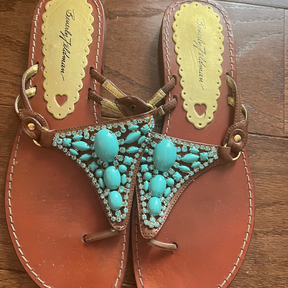 Beverly Feldman Turquoise Sandals